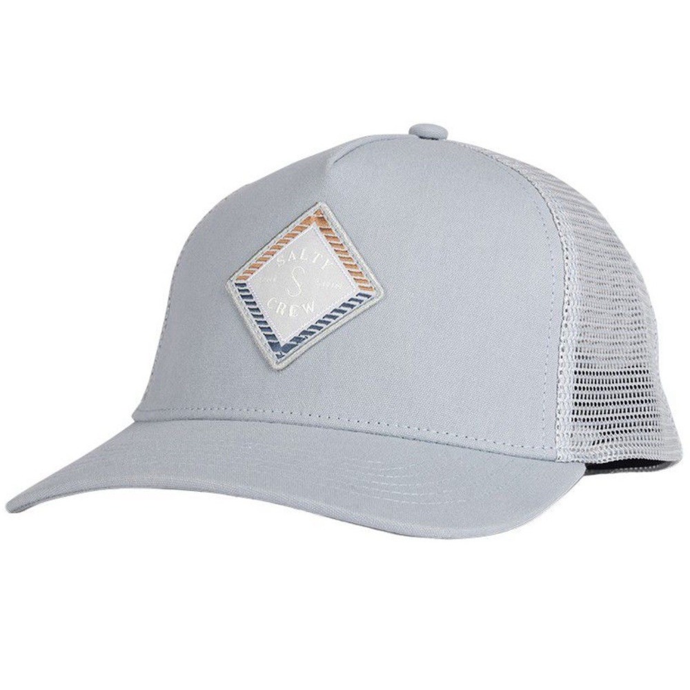 Salty‎ Crew Faded Retro Trucker Hat - Light Slate Gray  - New SnapBack Patch Cap